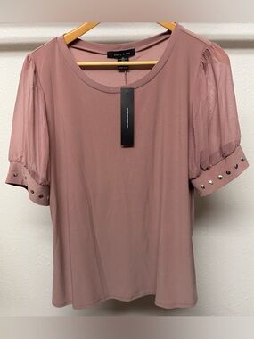 Blush Puff-Sleeve Women’s Top NWT